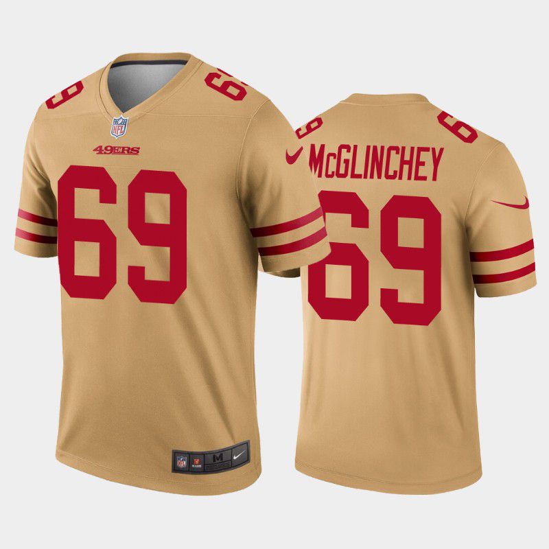 Men San Francisco 49ers 69 Mike McGlinchey Nike Gold Inverted Legend NFL Jersey